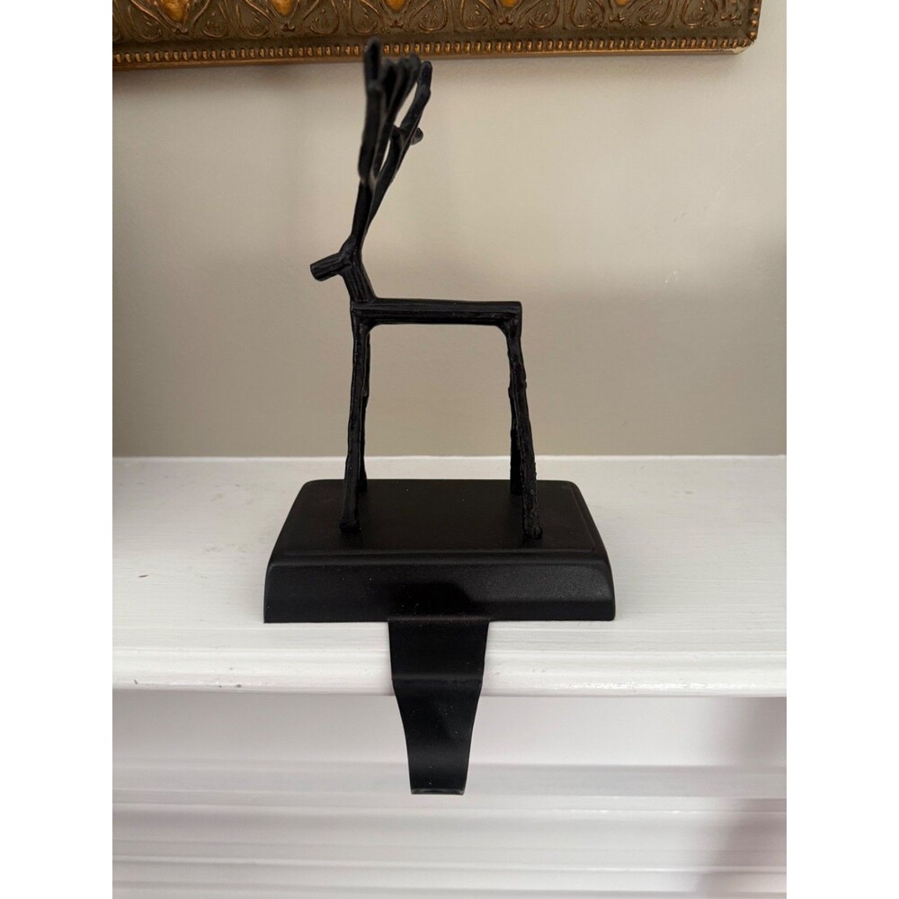 Pottery Barn Twig Reindeer Stocking Holder - Antique Bronze - Retired